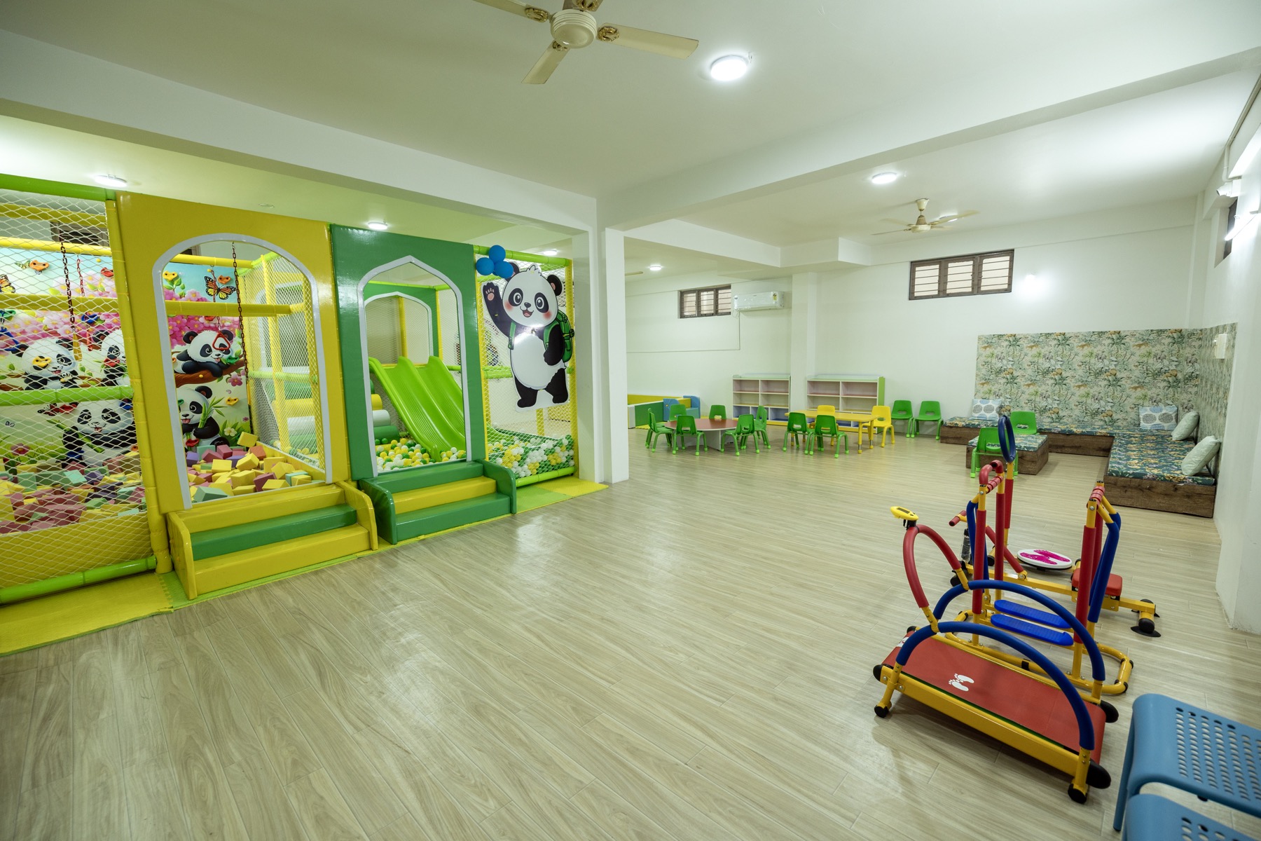 Bright indoor playroom at Tender Moments Hebbal